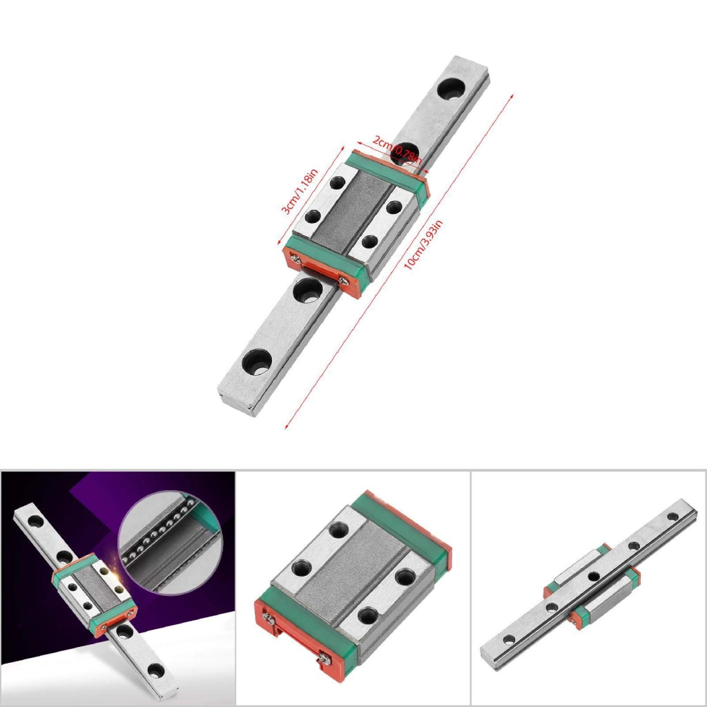 Guida lineare miniaturizzata da 9 mm con carrello, lunghezza 100 mm