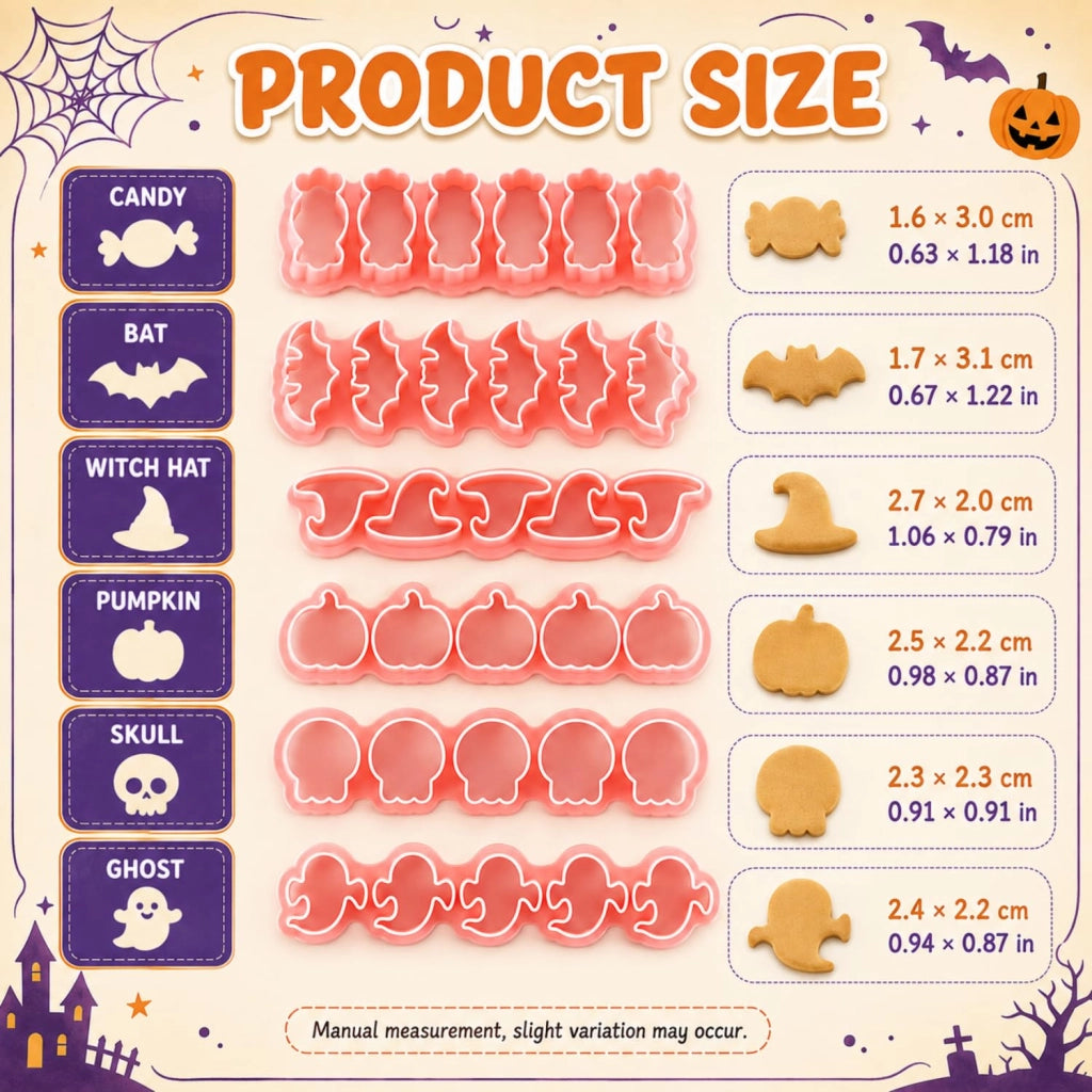 Set di formine per biscotti a tema Halloween – 6 motivi per biscotti e snack