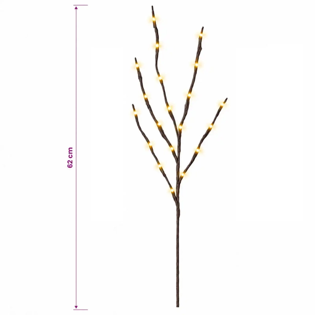 Rami di rame natalizi con LED 3 pz Marrone 62 cm Acciaio 60 LED 42055397