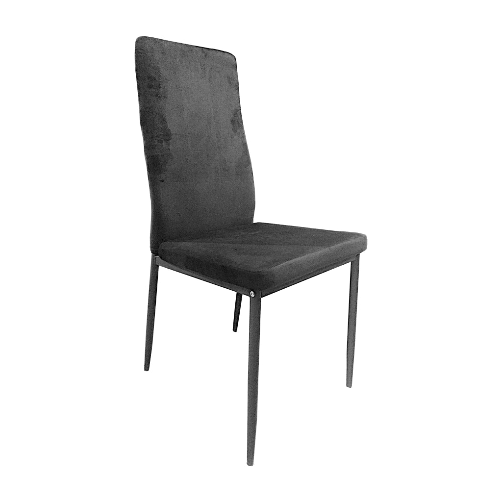 SEDIA VELIKA 44X48XH95CM GRIGIA IN VELLUTO