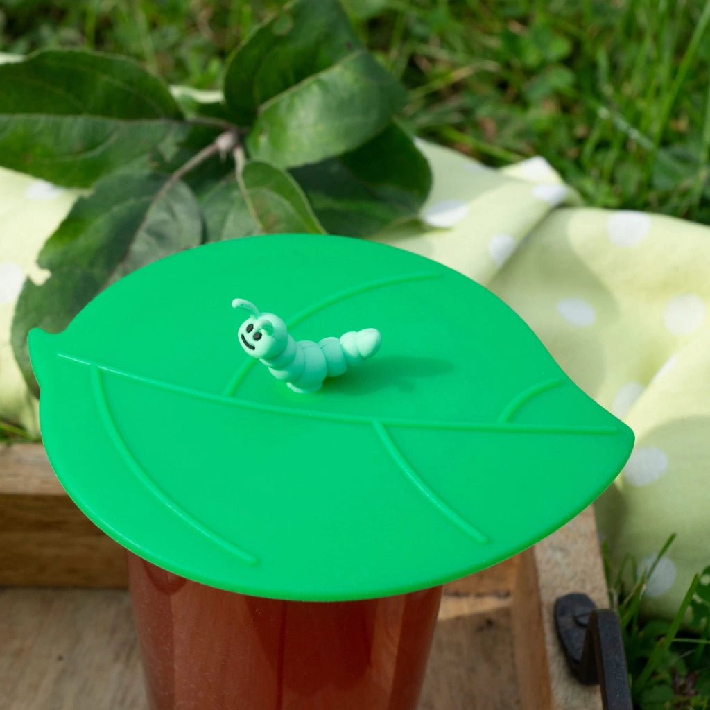 Copertura trasparente in silicone al platino, a forma di bruco, 10,5x12,5 cm, verde