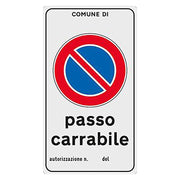 CARTELLO 'PASSO CARRABILE' cm 45 x 25