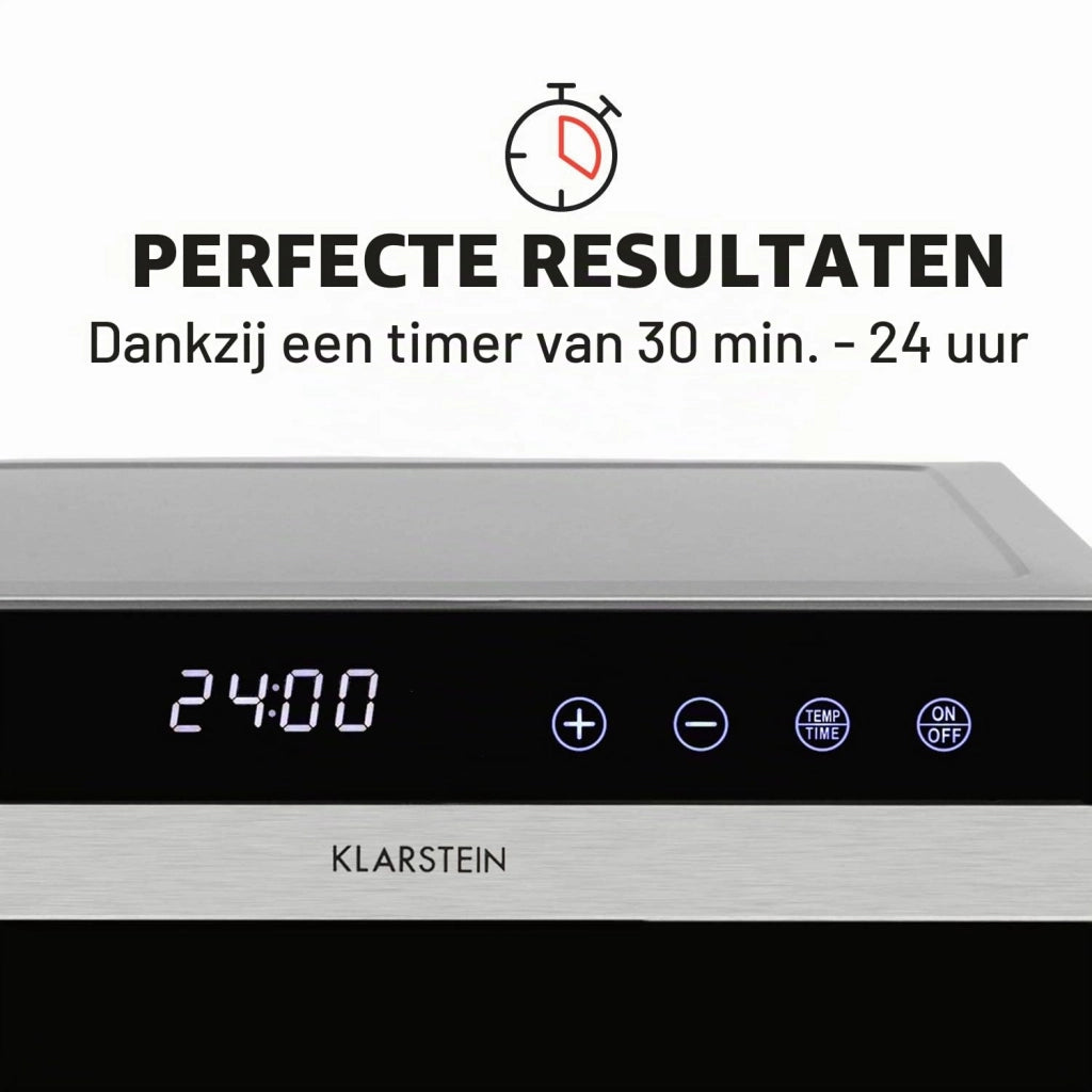Asciugatrice 650 W, da 35 a 75 °C, 6 cassetti in acciaio inossidabile, timer, display touch screen