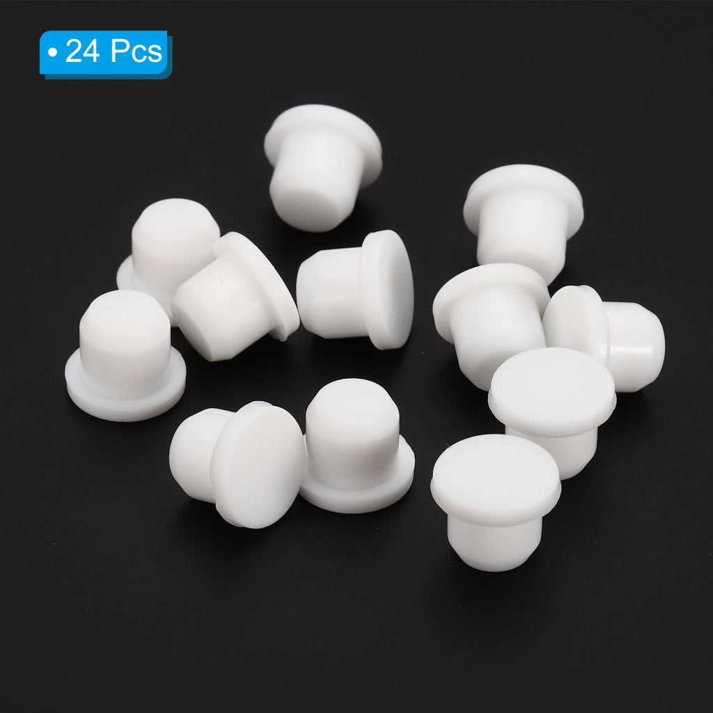 24 tappi terminali in silicone, per fori da 9 a 9,5 mm, colore bianco