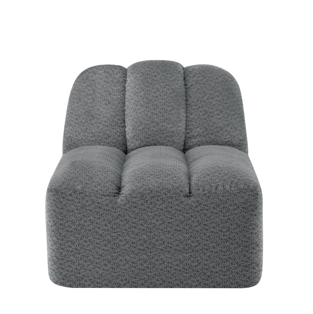 Divano modulare senza braccioli in fleece granulato grigio