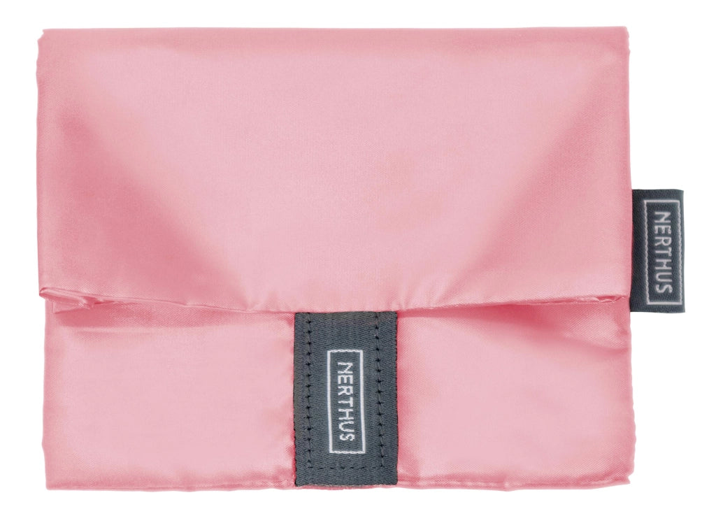 Borsa pieghevole in tessuto per panini, dimensioni 10,5x14x18 cm, colore rosa