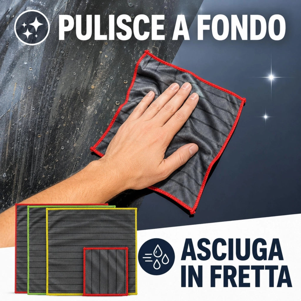 Set di 4 fogli in fibra di carbonio: 50x38 cm + 15x15 cm