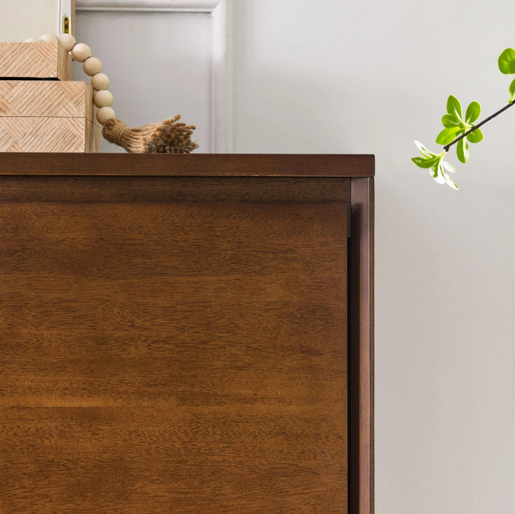 Credenza color noce in MDF con 2 ante e aperture posteriori
