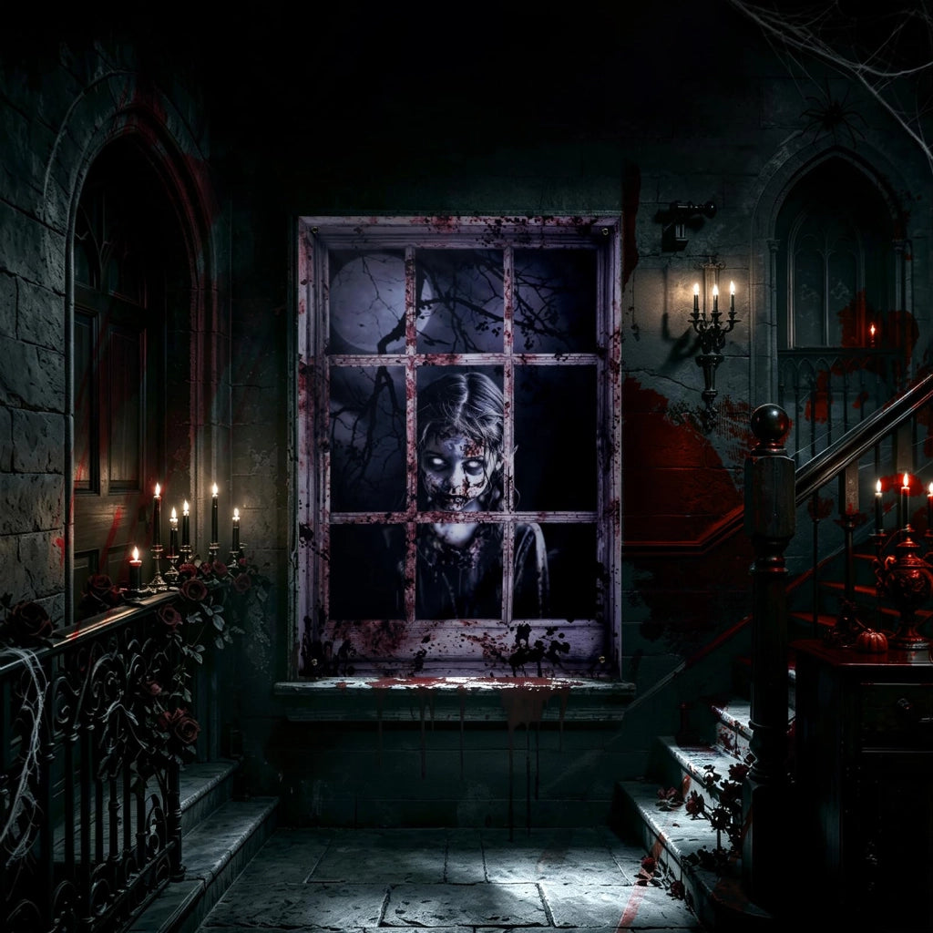 Decorazioni per finestre a tema Halloween, articoli per creare un'atmosfera spaventosa, dimensioni 120x80 cm