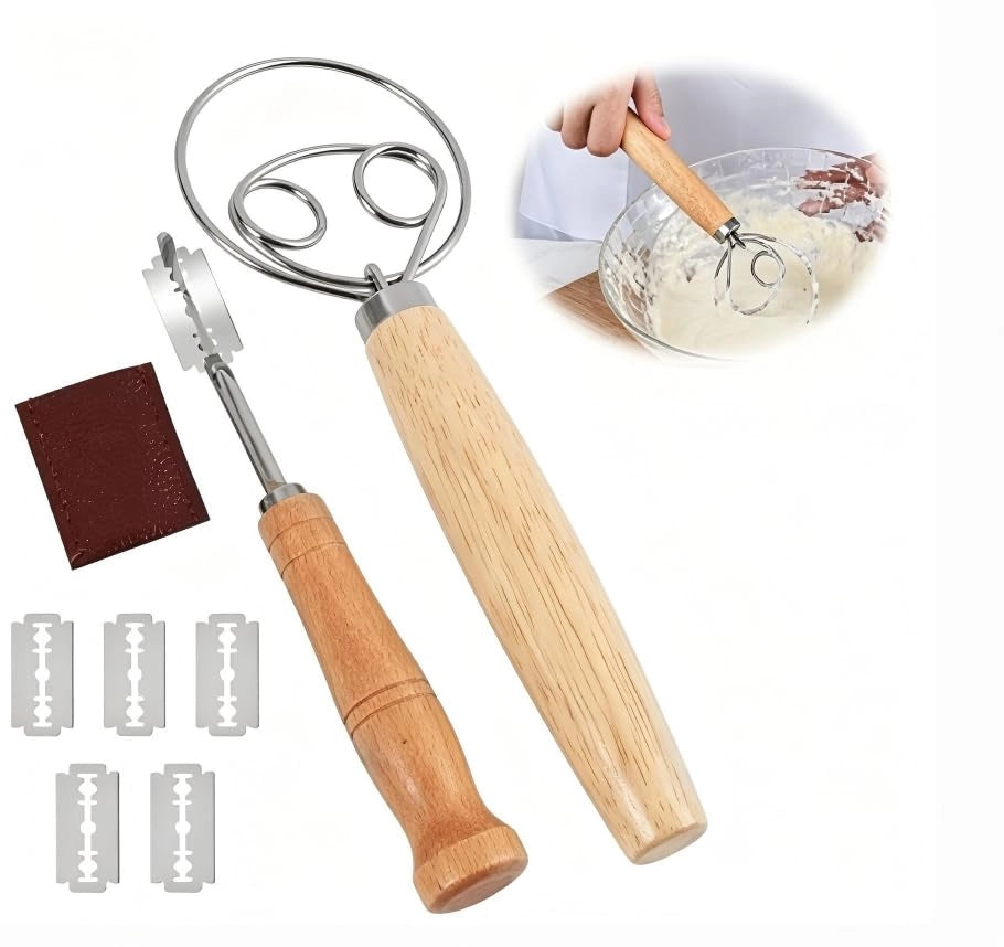 Set di coltelli da panettiere con decorazione della Guardia Danese, 5 lame di ricambio, 24 cm