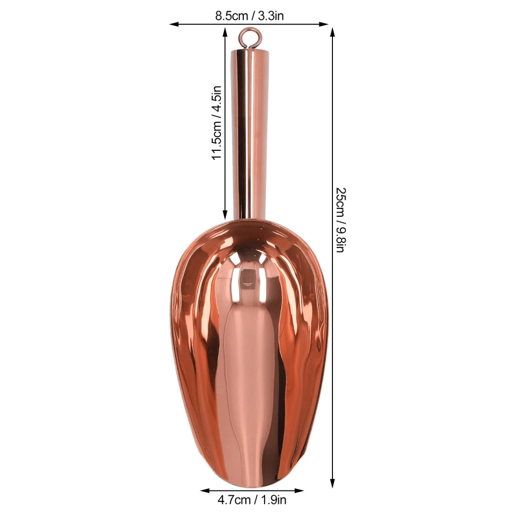 Pala per la neve in acciaio inossidabile, 25 cm, color oro rosa, multifunzionale