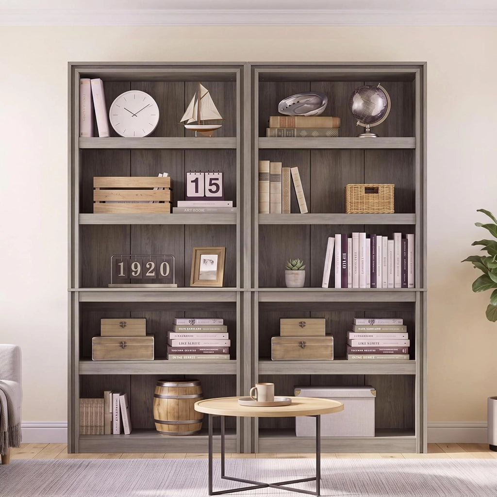 Libreria Aperta a 5 Ripiani 180 cm in MDF, Ripiani Regolabili in Altezza, con Kit di Fissaggio Antiribaltamento per Salotto e Ufficio