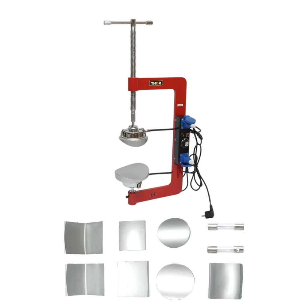 Vulcanizzatore elettrico a caldo per pneumatici THOR, 2x500 W, 220 V, 7 adattatori in alluminio, temperatura regolabile 0-180 °C
