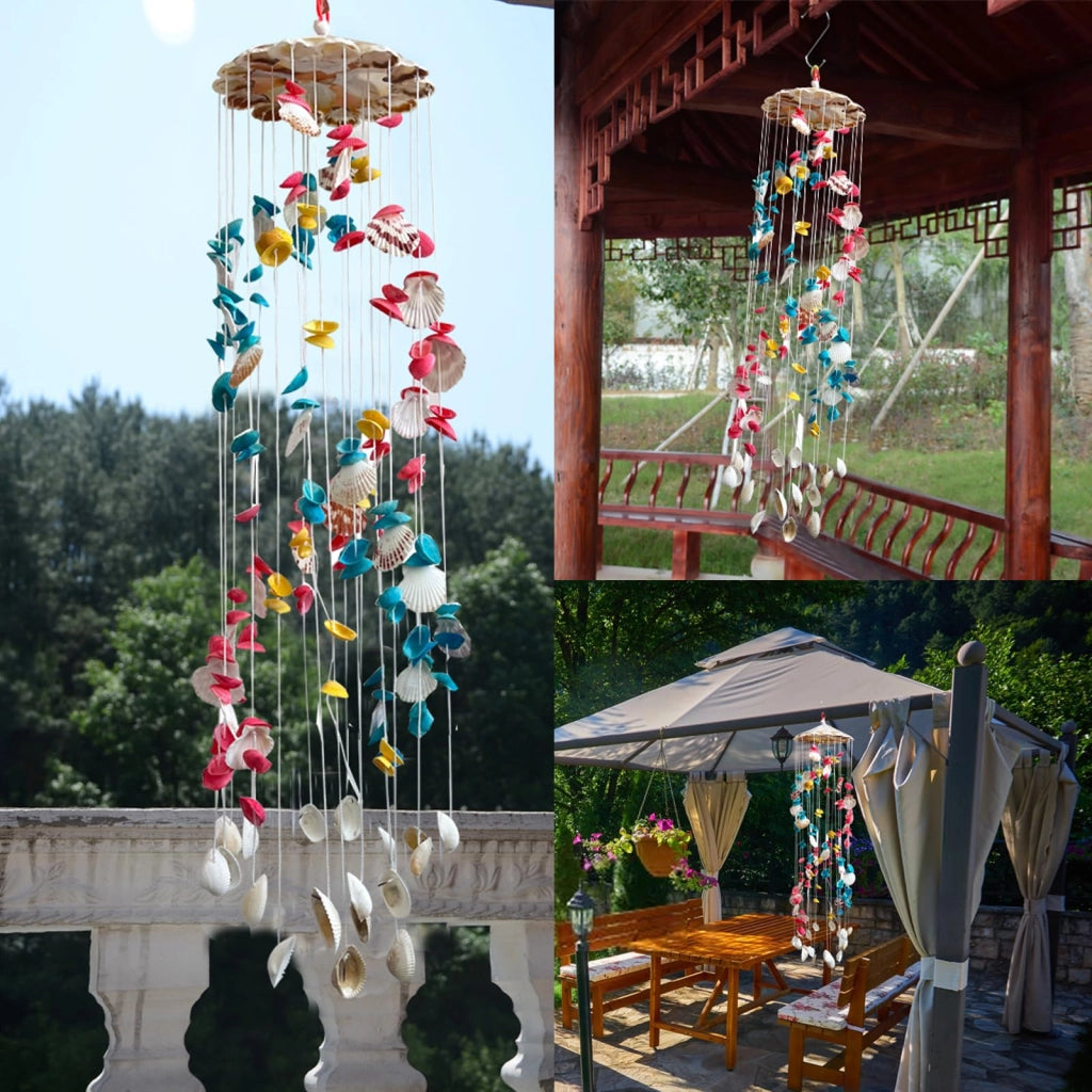 Mobile a vento a forma di conchiglia, stile nautico, 95 cm, ideale per balcone e giardino
