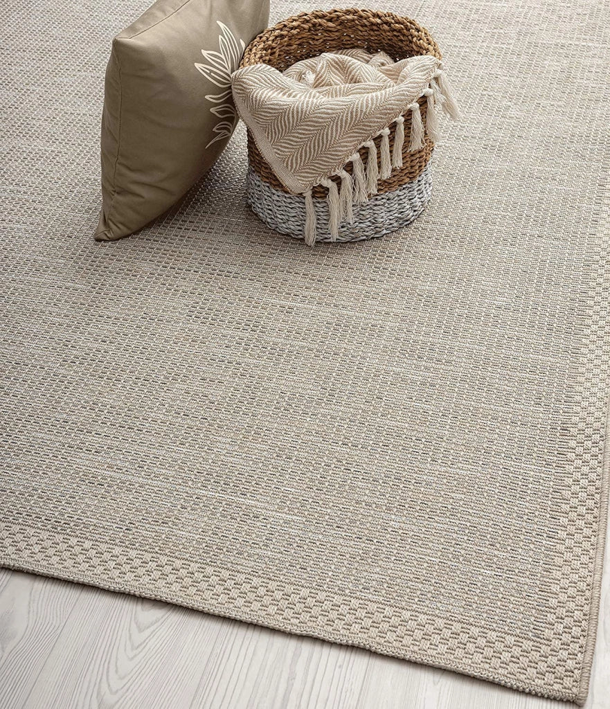 Tappeto a pelo corto, stile bohémien, 80x150 cm, beige e grigio