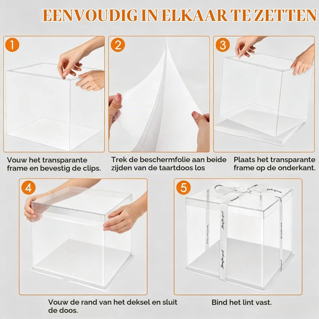 Contenitore trasparente per torte, dimensioni 30x30x25 cm, confezione da 2 pezzi, con piatto per torte