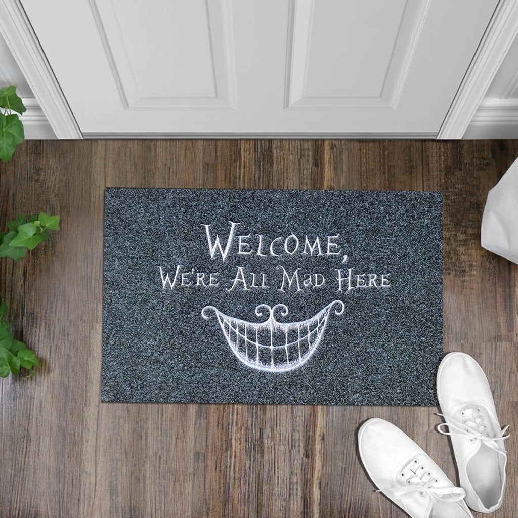 Porta asciugamani da 40x60 cm, grigio, con retro in gomma, design con faccina sorridente
