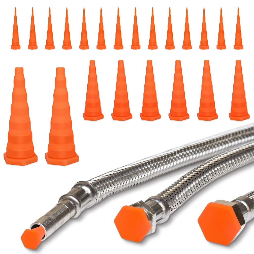 Set di tappi idraulici, 3 dimensioni, 22 pezzi, colore arancione
