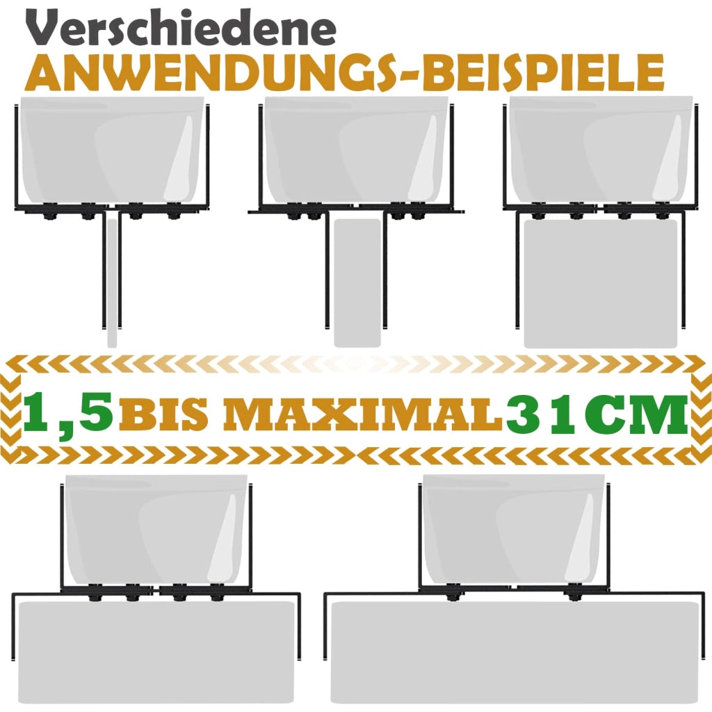 Supporti per fioriere, 2 pezzi, neri, per balconi con ringhiera da 1,5 a 32 cm