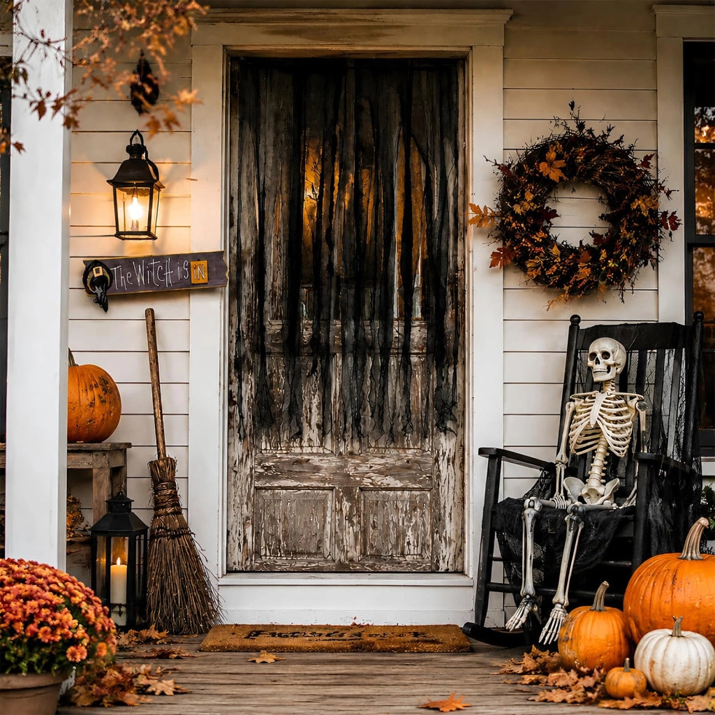 Decorazione per porta a tema Halloween, set da 3, 100 x 165 cm, tessuto, design horror con elementi sanguinolenti
