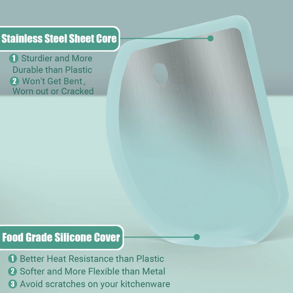 Spalmatore in silicone per impasti, grande, 15,2 x 10,9 cm, color verde menta