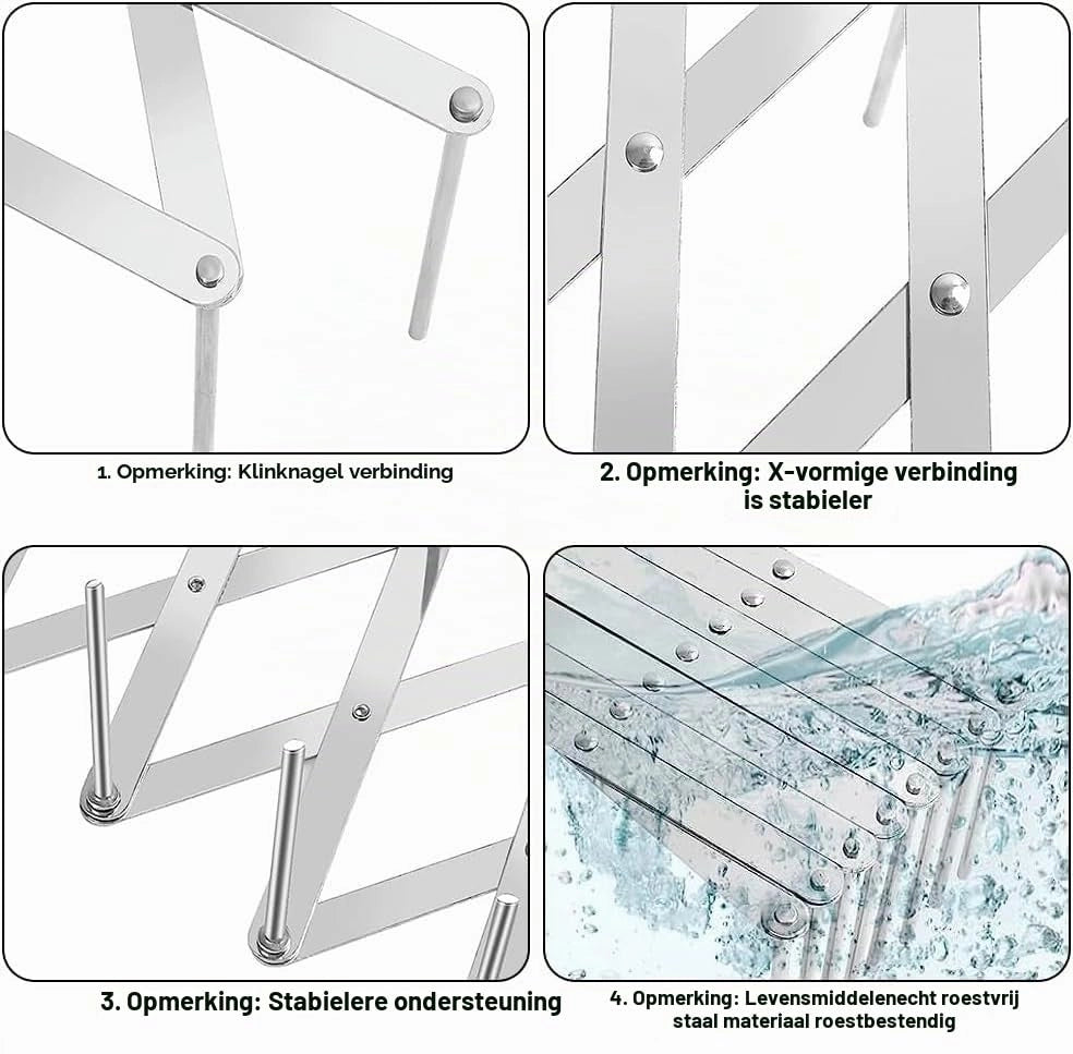 Set di 2 supporti per coperchi, in acciaio inossidabile, regolabili da 13 a 48 cm, organizer per cassetti