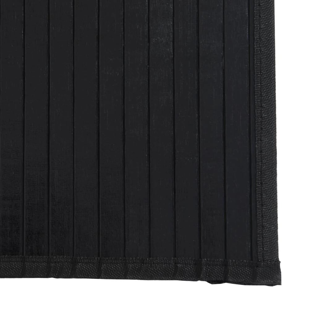 Tappeto Rettangolare Nero 60x100 cm in Bambù