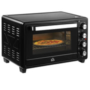 Mini Forno Elettrico Tostapane con Timer, 3 Modalità di Cottura, Teglia e Griglia, Compatto e Pratico per Casa, Nero