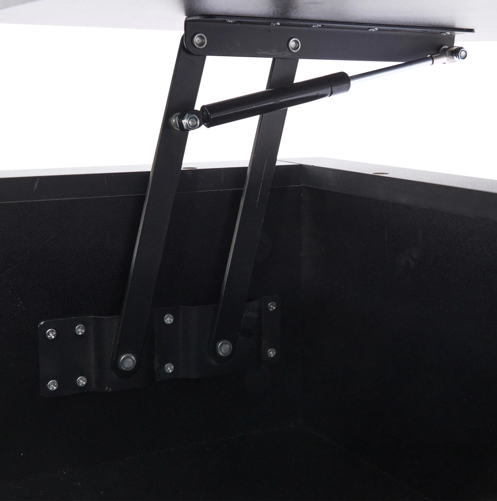 Tavolino da caffè LED 90x55x41 cm nero in truciolare con 4 cassetti