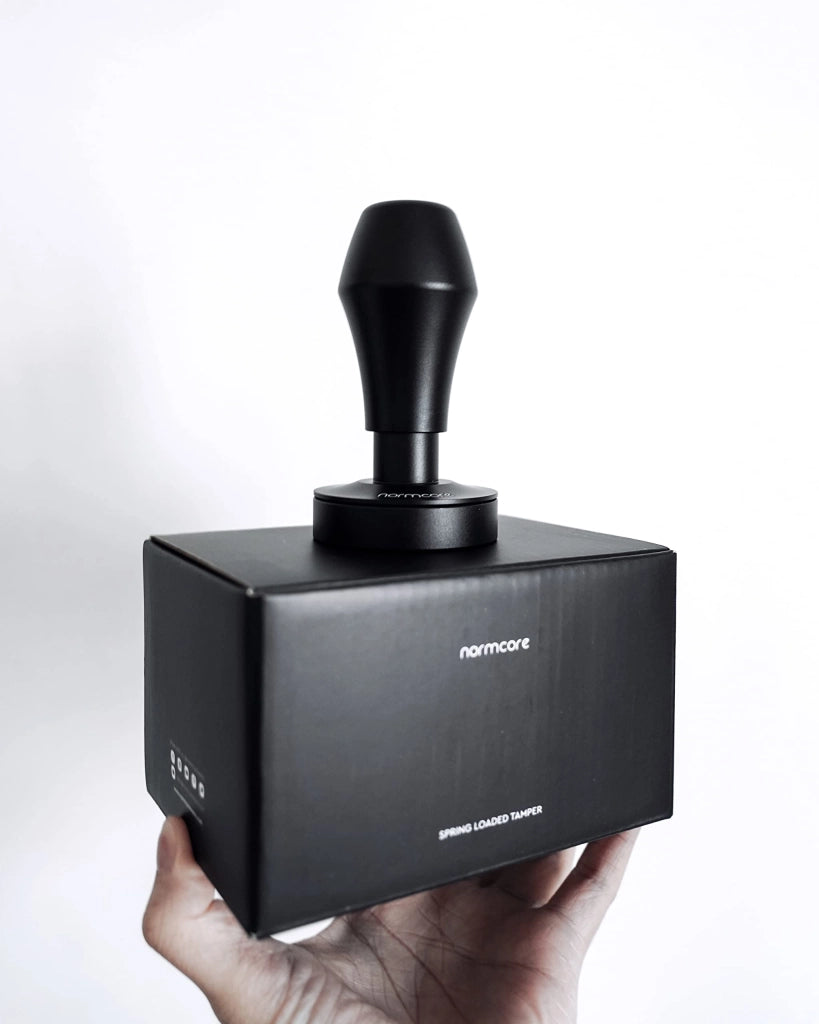 Tamper per caffè, 53,3 mm, con molla, 3 molle, colore nero