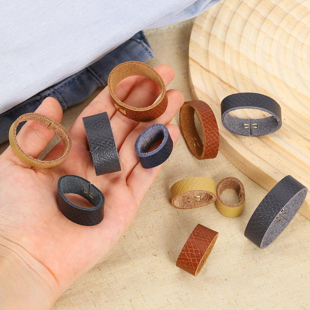 2 ganci per passanti della cintura in pelle, blu scuro, circonferenza di 8,5 cm, per cinture da 2,8 cm