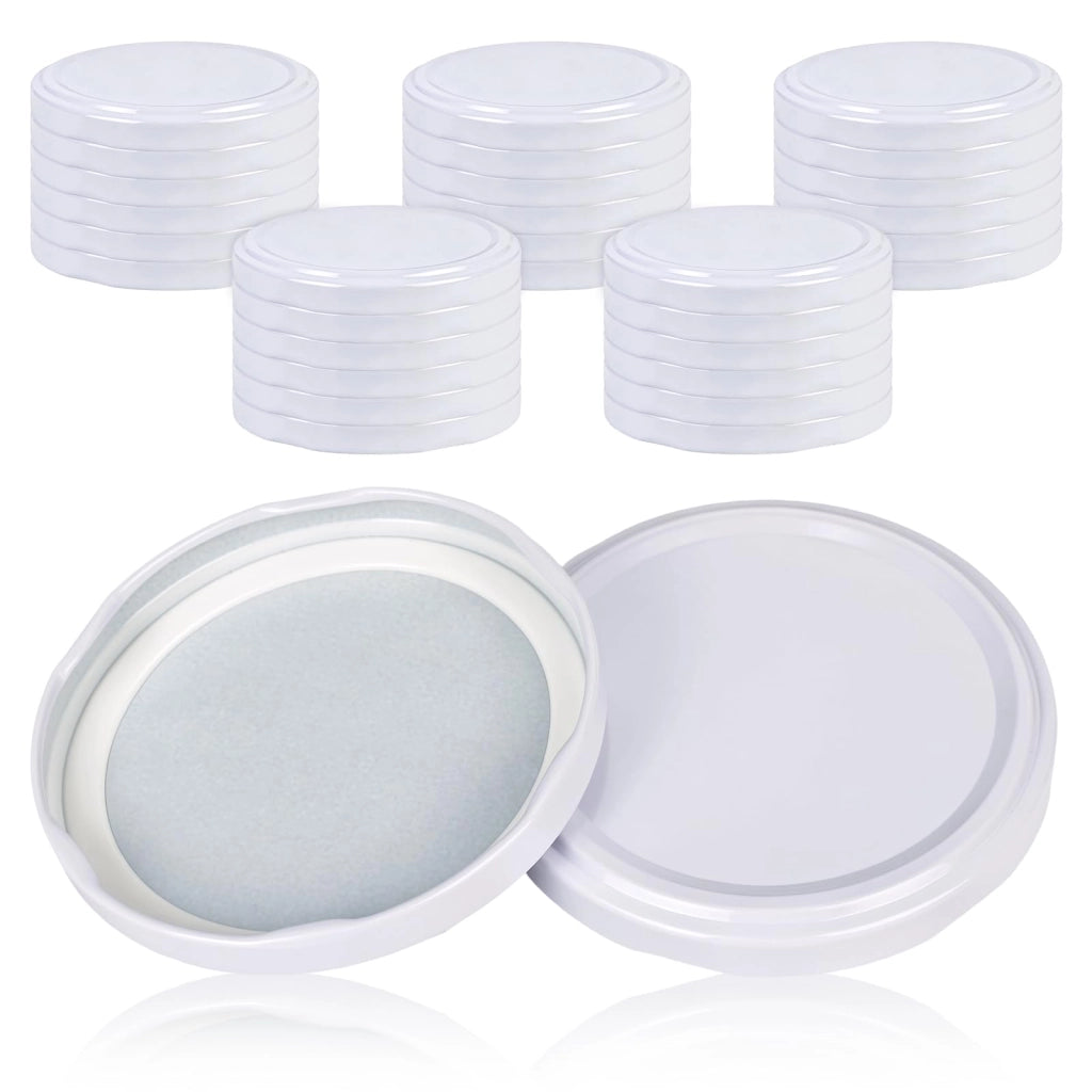 100 pezzi Coperchi Twist-Off, Coperchi a vite per vasetti TO 82, bianco, per vasetti da 230/350/435/565 ml