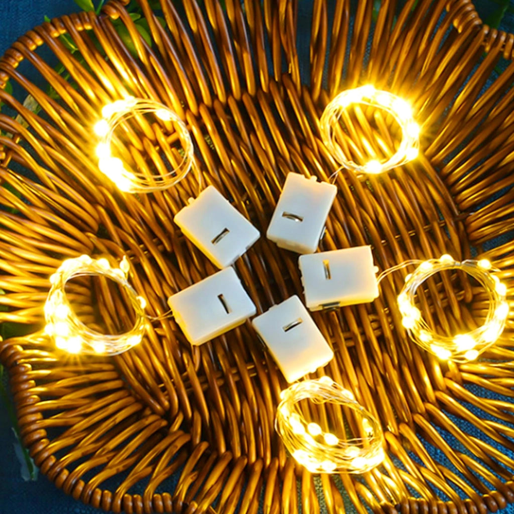 Catena luminosa a LED, 30 luci, 2 metri, luce bianco caldo, alimentazione a batteria