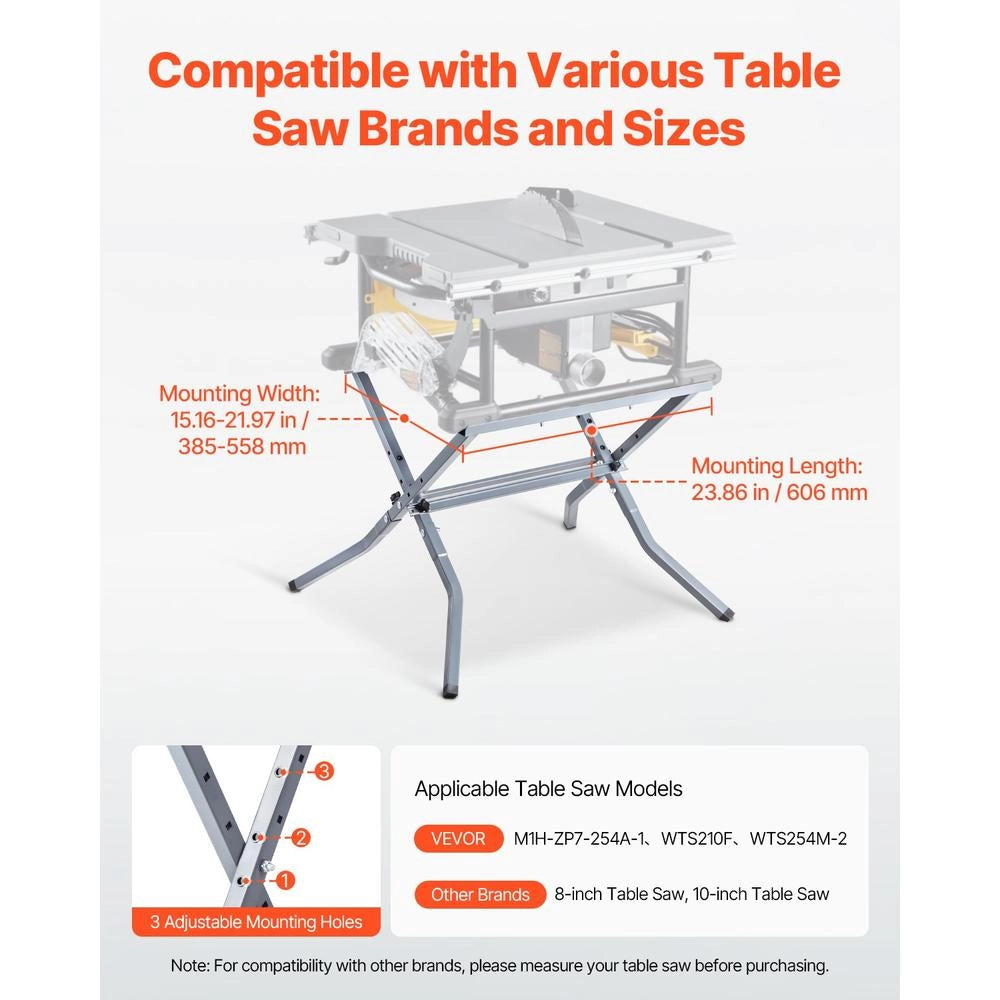 Supporto Pieghevole per Troncatrice da Tavolo HS6804 in Acciaio Grigio Carico 158,76 kg Robusto Portatile per Fai da Te e Officina