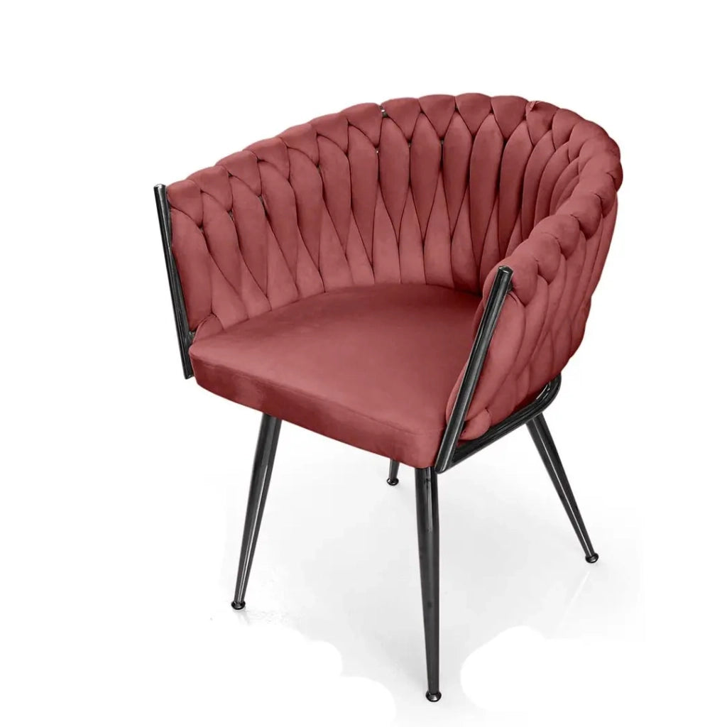 Set due poltrone in velluto rosa cm 63x43x80h