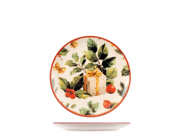 Servizio Piatti Natalizio Festive Wishes 18 Pezzi in Stoneware – Set Tavola per 6 Persone con Piatti Piani, Fondi e Dessert, Design Coupe Elegante e Decorativo H&H
