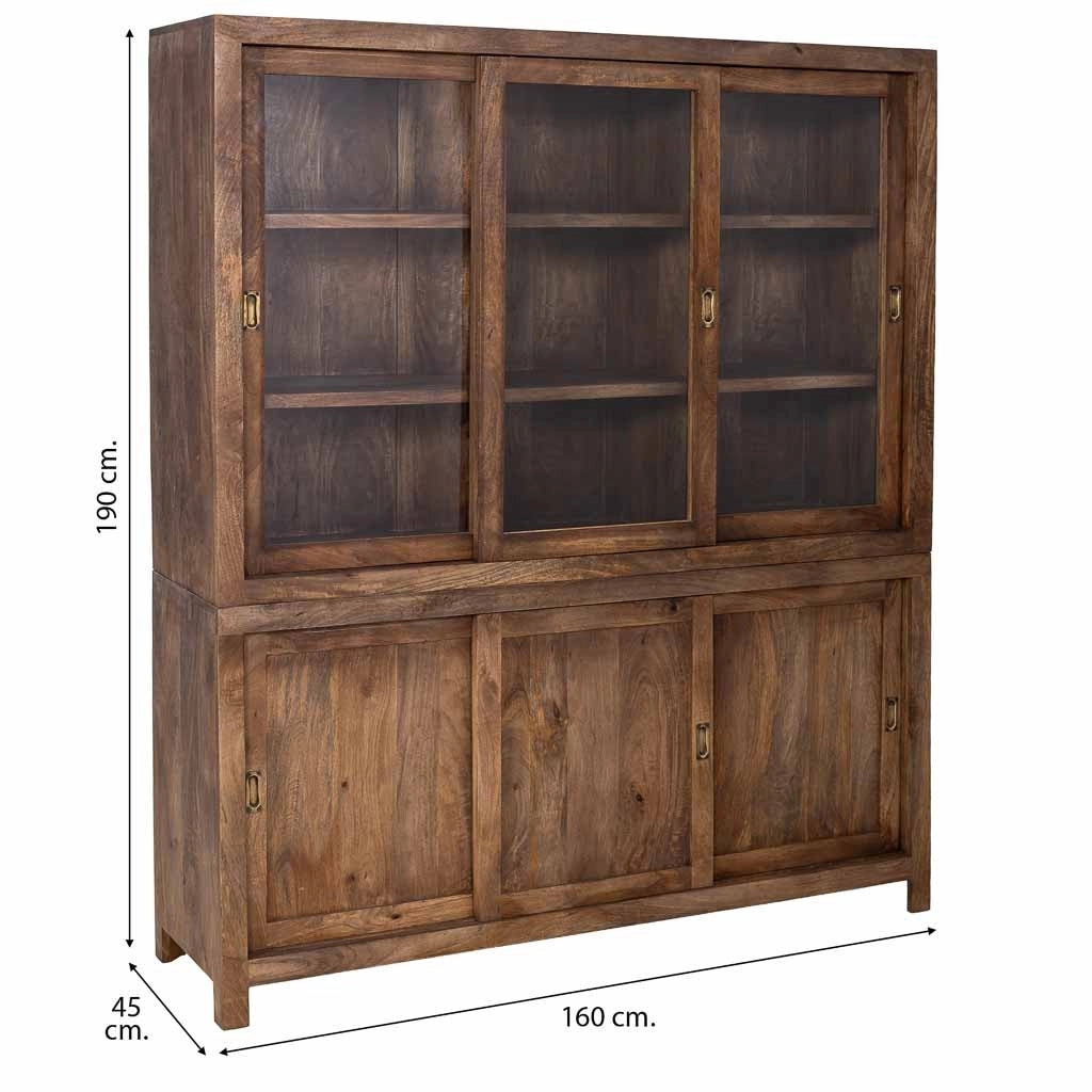 Vetrina in legno artigianale 160 x 45 x 190h cm