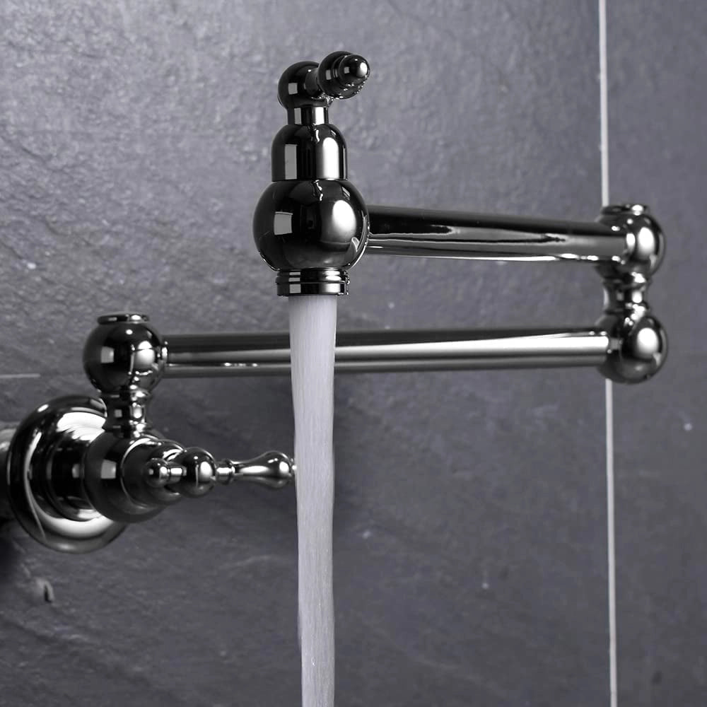 Rubinetto di riempimento per pentole da parete con doppia maniglia, ottone cromato, 1/2" IPS, beccuccio orientabile da 22,7 pollici