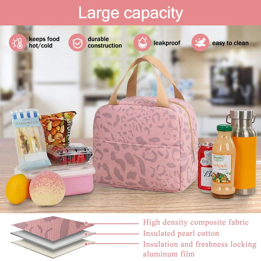 Borsa termica per pranzo, da donna, dimensioni 30x20 cm, peso 110 g, colore rosa