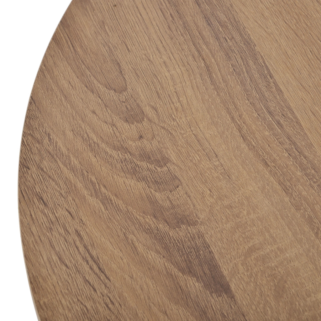Tavolini da salotto set di 2 rotondi sovrapponibili in MDF noce e nero con struttura in metallo dal design moderno