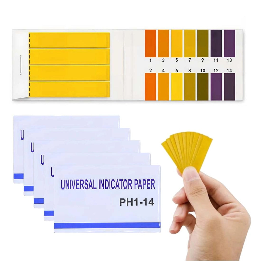 Strisce reattive per pH, 400 pezzi, campo di misura 1–14, ideali per testare molte sostanze comuni di uso quotidiano, cartina indicatrice per succo di limone, sapone per umidità, ecc. (5 x 80 pezzi)