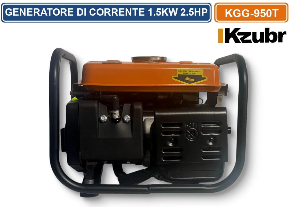 GENERATORE DI CORRENTE GRUPPO ELETTROGENO 650 WATT 1.5KW MONOFASE AC DC 2.5HP 63CC KGG-950T