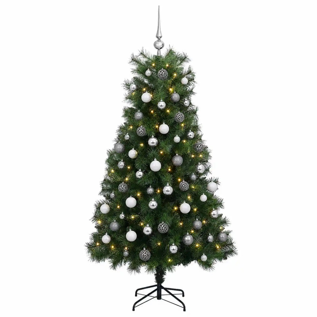 Albero di Natale artificiale con rami snodati e palline 180 cm 3467307