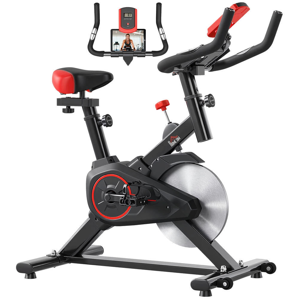 Cyclette da casa con resistenza regolabile volano 6kg monitor LCD sella e manubrio regolabili per fitness domestico max 100kg