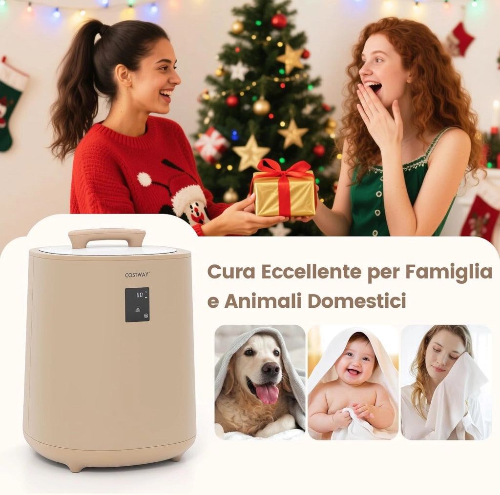 Scalda Asciugamani Portatile 18 L con Display LED, caffè