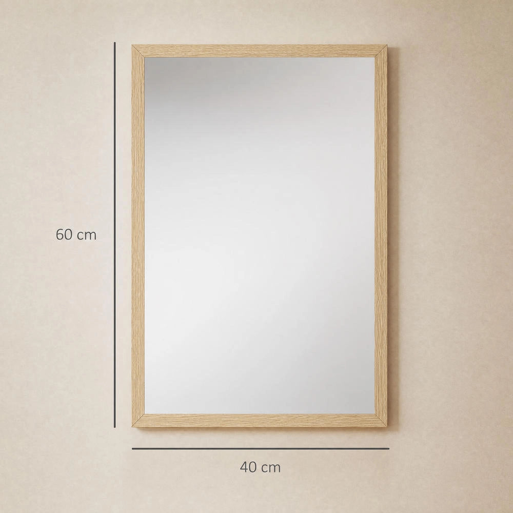 Specchio da parete rettangolare 40 x 60 cm con cornice in MDF specchio decorativo da appendere facile da montare viti incluse