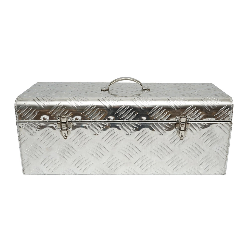 Cassone/baule portaoggetti in alluminio 58x28x24 cm