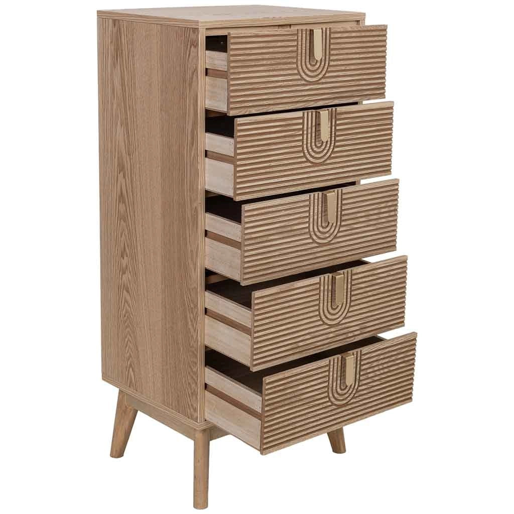 Cassettiera in legno marrone 45x36x100h cm