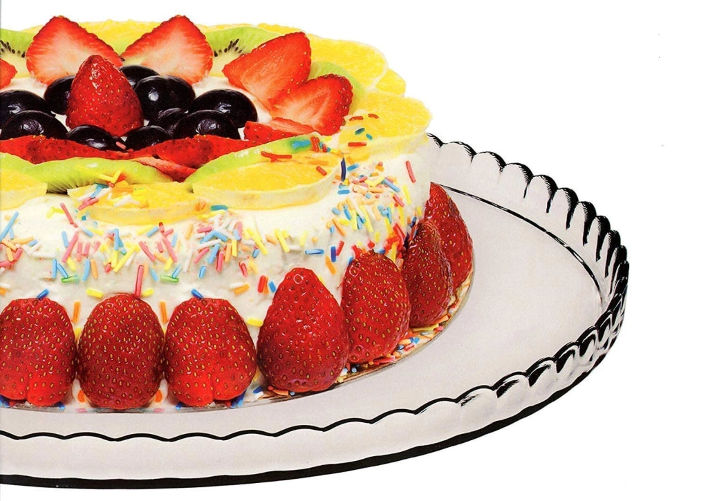 Piatto per dolci, pasticceria, diametro 32,2 cm, vetro, trasparente