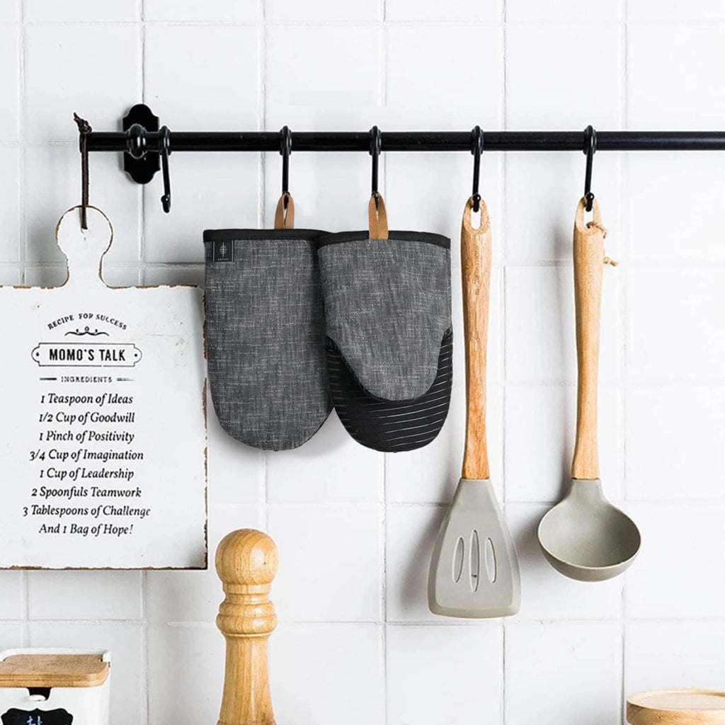 Guanti da forno in cotone con silicone, confezione da 2, colore grigio